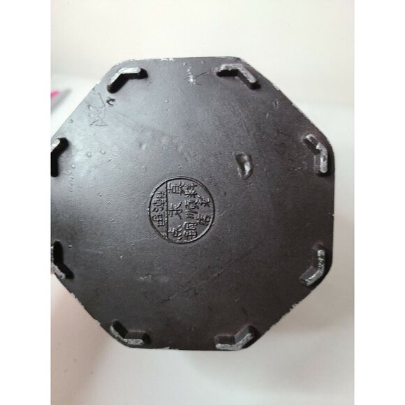 Antique 18th Century Cast Iron Asian Teapot Etched Scenic Glass Panel Japan MCM - Picture 8 of 10